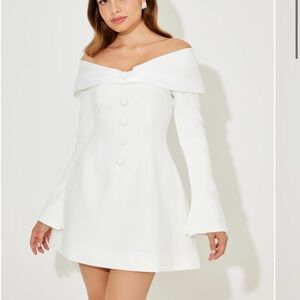 Odd Muse Bow Mini Dress in White